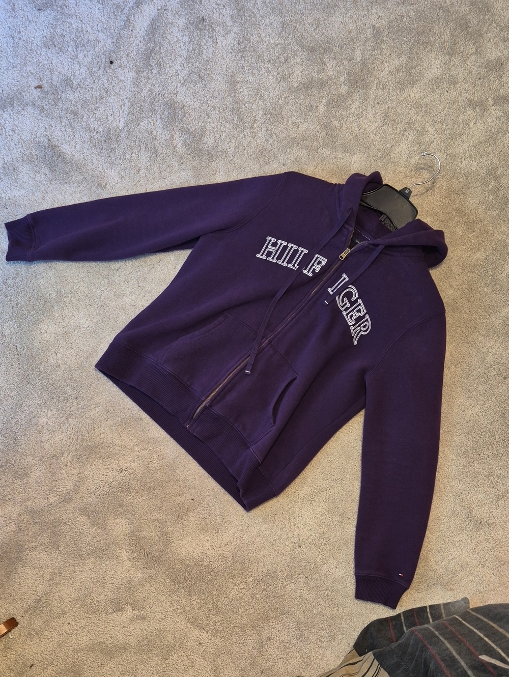 Tommy Hilfiger Purple Full-Zip Hooded Sweatshirt